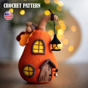 Crochet Pumpkin House Amigurumi Pattern, Halloween House (PDF Tutorial)