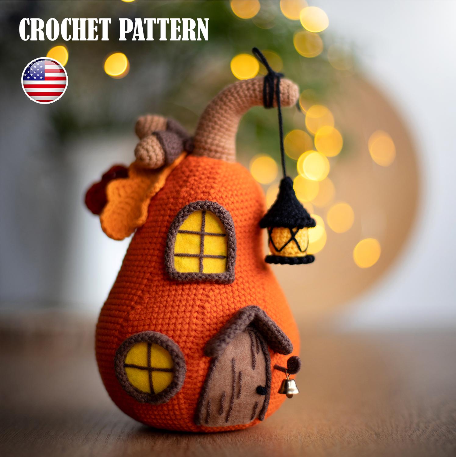Crochet Pumpkin House Amigurumi Pattern, Halloween House (PDF Tutorial)