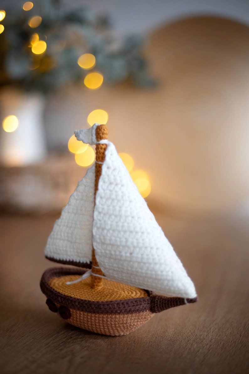 Pattern crochet Sailboat, Pattern Sailboat, Crochet boat pattern, pattern marine vessel, Amigurumi sailboat, sailboat crochet, PDF tutorial image 3