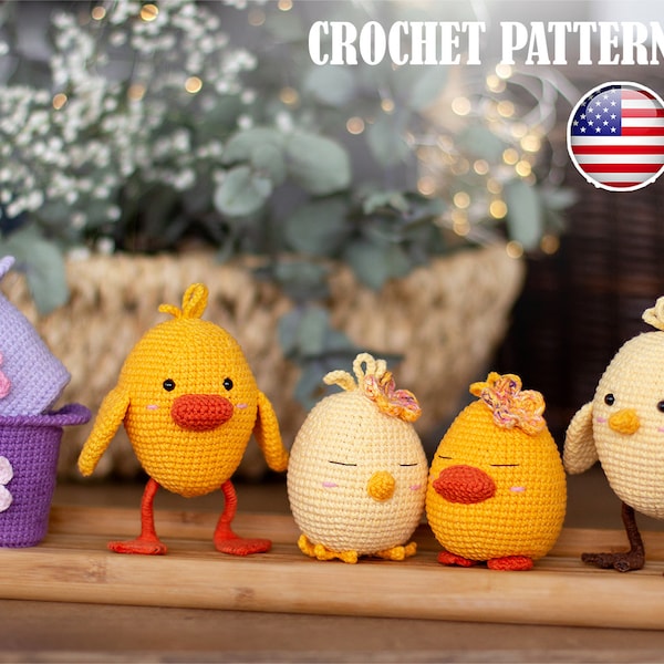 SET Amigurumi Pattern crochet Birds, Amigurumi Easter birds, Pattern Easter, Amigurumi Birds, Pattern birds, Crochet Easter, PDF tutorial