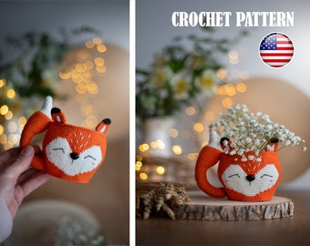 Amigurumi pattern crochet Fox mug, Amigurumi Fox, Crochet mug, Pattern Fox, Pattern mug, PDF tutorial