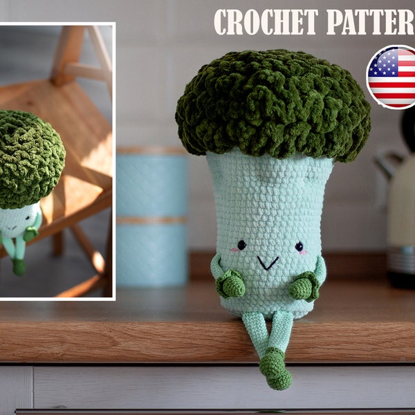 Amigurumi pattern crochet plus Broccoli, Amigurumi Broccoli, Crochet Broccoli, Pattern Broccoli, PDF tutorial