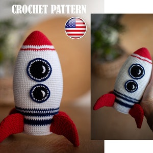 Amigurumi pattern crochet Rocket, Amigurumi Cosmonautics day, Pattern Rocket Cosmonautics day, PDF tutorial