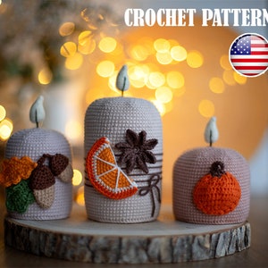 SET pattern crochet Autumn candels, Amigurumi candels, Crochet candels, Pattern candels, Amigurumi Autumn, set Autumn, PDF tutorial