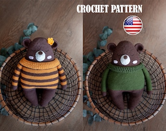 Amigurumi pattern crochet Teddy bear, Amigurumi Bear, Crochet pattern Bear PDF tutorial