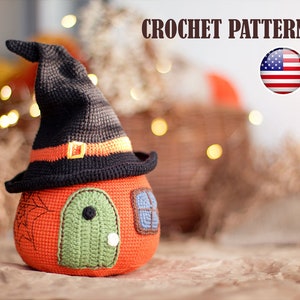 Pattern crochet Pumpkin house, decoration Halloween, Crochet pumpkin, Amigurumi pumpkin, Crochet Halloween, ornament Halloween, PDF tutorial