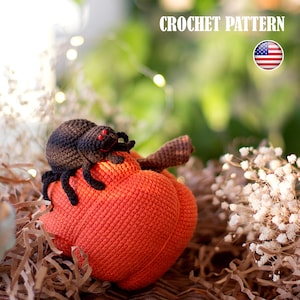 Crochet pattern Pumpkin and Spider, Halloween decorations, amigurumi toys (PDF Tutorial)