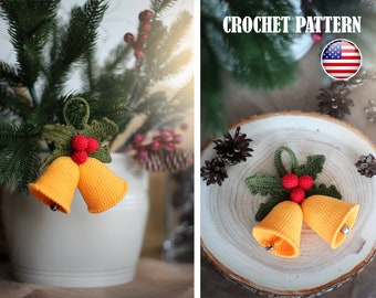 Amigurumi crochet pattern Christmas bells, Crochet Christmas bells, Amigurumi bells, Ornaments Christmas bells decor Christmas, PDF tutorial