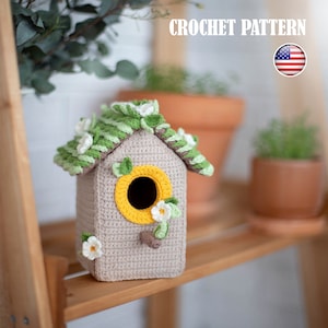 Pattern crochet Birdhouse, Pattern Birdhouse, Amigurumi Birdhouse, Crochet pattern house Pattern Spring house, Spring birdhouse PDF tutorial