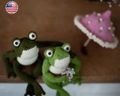 編みぐるみのカエルと傘の編み図（PDFチュートリアル） - Etsy 日本