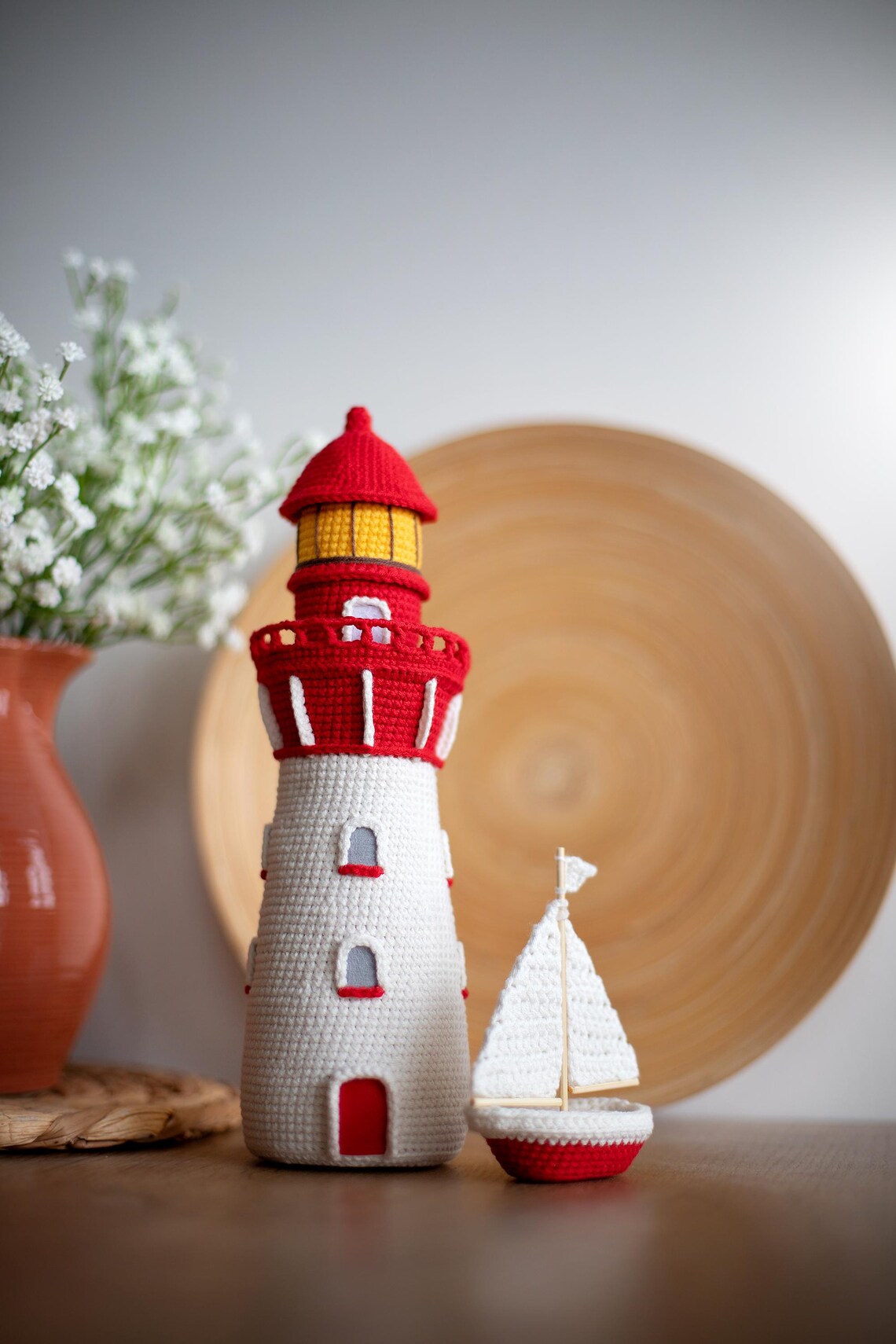 Crochet Lighthouse and Boat, Pattern Set, Amigurumi Decor Pdg Tutorial ...