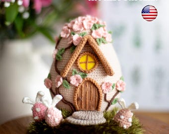 Uovo di Pasqua all'uncinetto, modello amigurumi, tutorial in pdf