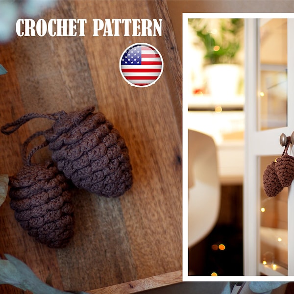 Amigurumi crochet pattern Pine cones, Crochet Pine cone, Amigurumi Pine cone, Ornaments Christmas Pine cone, Christmas decor, PDF tutorial