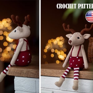 Amigurumi crochet pattern Christmas Deer, Crochet deer, Pattern Deer, Amigurumi Deer Ornaments Christmas deer Christmas animals PDF tutorial
