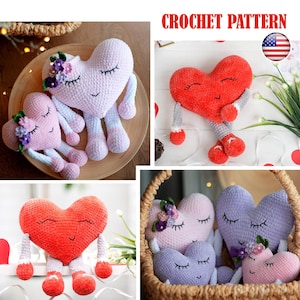 Amigurumi Muster häkeln Plüsch Herz, Amigurumi Herz, Amigurumi Valentinstag, Muster Herz, Muster Valentinstag, PDF Anleitung
