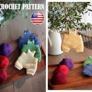 Amigurumi patterns crochet Clothes for toys, Amigurumi Clothes, Amigurumi Overall, Amigurumi Beret, PDF tutorial