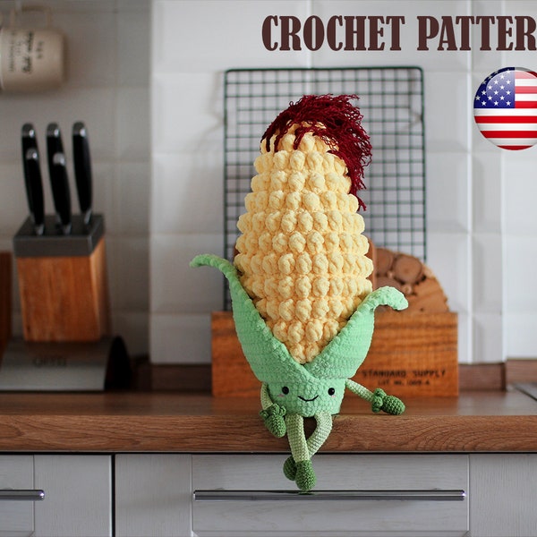 Amigurumi pattern crochet plus Corn, Amigurumi Corn, Crochet Corn, Pattern Corn, PDF tutorial