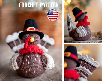 Amigurumi Pattern crochet Turkey, Amigurumi Turkey, Pattern Turkey, Amigurumi bird, Pattern birds, Crochet Turkey, PDF tutorial