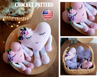 Amigurumi pattern crochet plush Heart, Amigurumi Heart, Amigurumi Valentine's day, Pattern Heart, Pattern Valentine's day, PDF tutorial