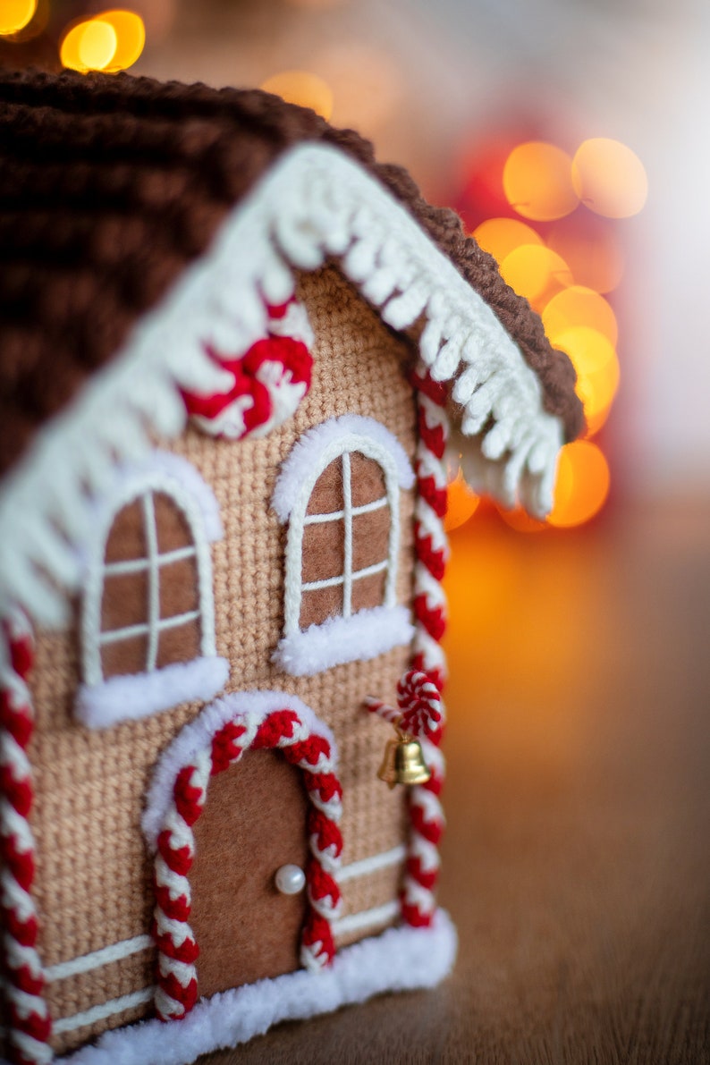 Amigurumi pattern crochet Gingerbread House, Christmas house decor, Pattern Gingerbread House, Crochet house, Amigurumi house, PDF tutorial image 7
