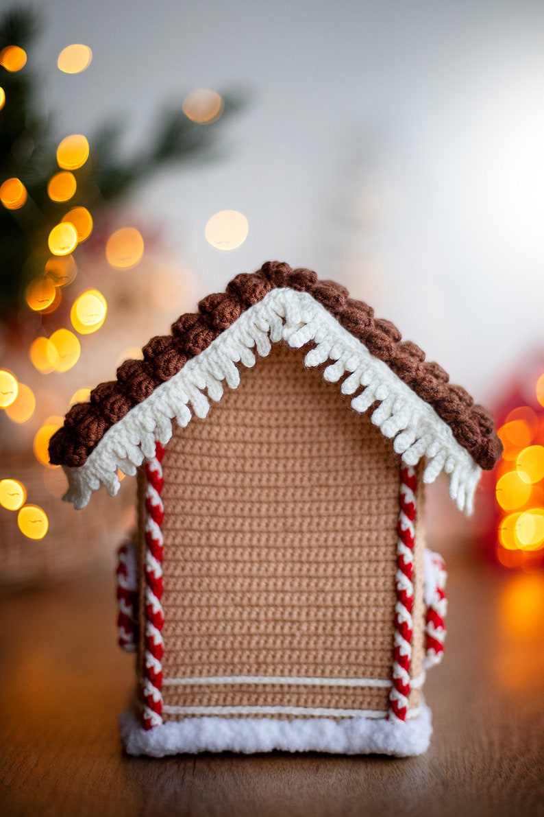 Amigurumi pattern crochet Gingerbread House, Christmas house decor, Pattern Gingerbread House, Crochet house, Amigurumi house, PDF tutorial image 5