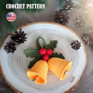 Amigurumi crochet pattern Christmas bells, Crochet Christmas bells, Amigurumi bells, Ornaments Christmas bells decor Christmas, PDF tutorial