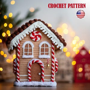 Amigurumi pattern crochet Gingerbread House, Christmas house decor, Pattern Gingerbread House, Crochet house, Amigurumi house, PDF tutorial