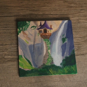 2x2 Mini Rapunzel&#39;s Tower Painting/Magnet
