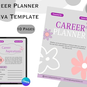 Digital Career Planner Template  | Career Path | Personal Development Planner | Job Searching | Development Plan | 2023-2024