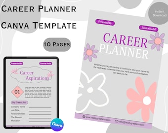 Digital Career Planner Template  | Career Path | Personal Development Planner | Job Searching | Development Plan | 2023-2024
