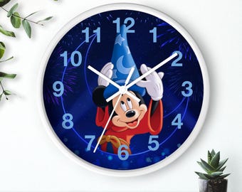 Disney Sorcerer Mickey Wall Clock – Kids Nursery Decor (10")
