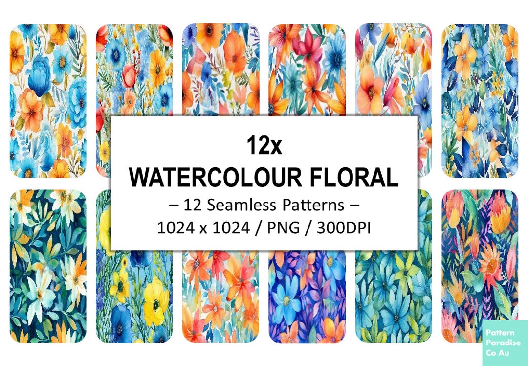 Watercolor Floral Seamless Pattern Flowers Digital Paper Floral Prints ...