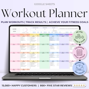 Workout Planner Google Sheets Beginners Exercise Tracker Spreadsheet Weekly Monthly Fitness Schedule Weightlifting Template Home Workout Log