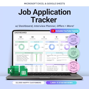 Sollicitatietracker Spreadsheet Job Search Tracker Interview Tracker Jobaanbieding Tracker Carrièreplannersjabloon Google Spreadsheets Excel