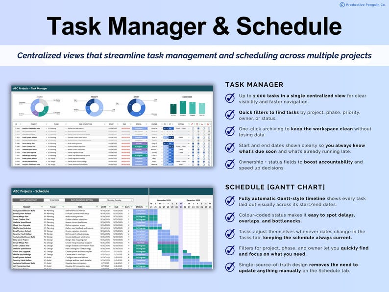 Project Management Spreadsheet Excel Team Task Tracker Google Sheets ...