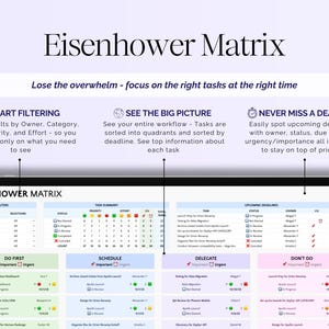 Seguimiento de tareas en Excel, Seguimiento de prioridades de tareas en Google Sheets, Lista de tareas pendientes, Matriz de Eisenhower, Tablero Kanban, Gestor de tareas de equipo, Calendario imagen 7