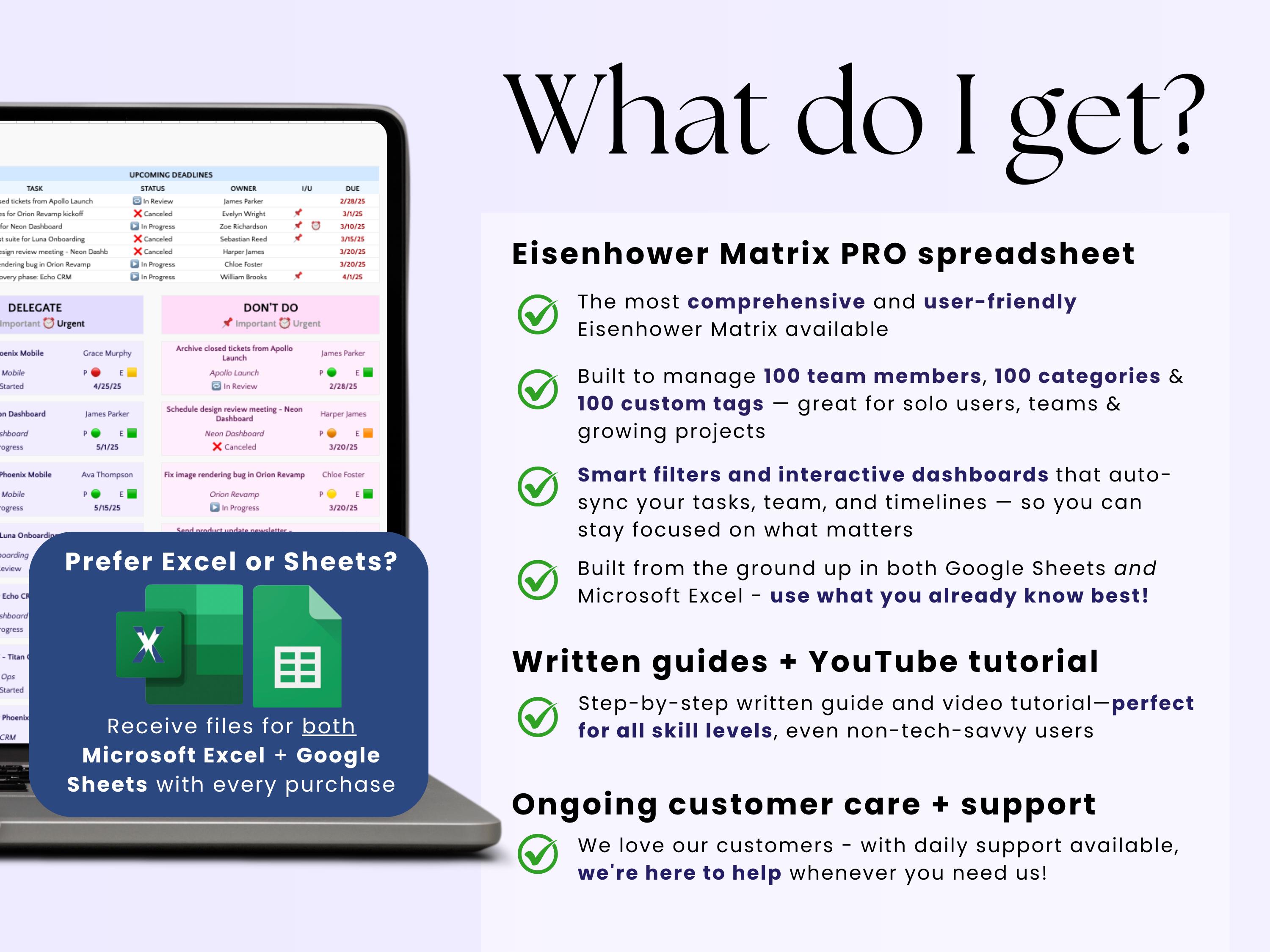 Eisenhower Matrix Excel Decision Matrix Google Sheets Task Priority ...