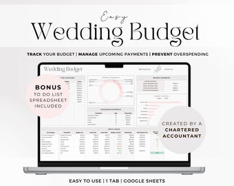 Wedding Budget Planner, Google Sheets Wedding Expense Tracker, Wedding Planner Spreadsheet Google Sheets, Digital 2024 Wedding Budgeting