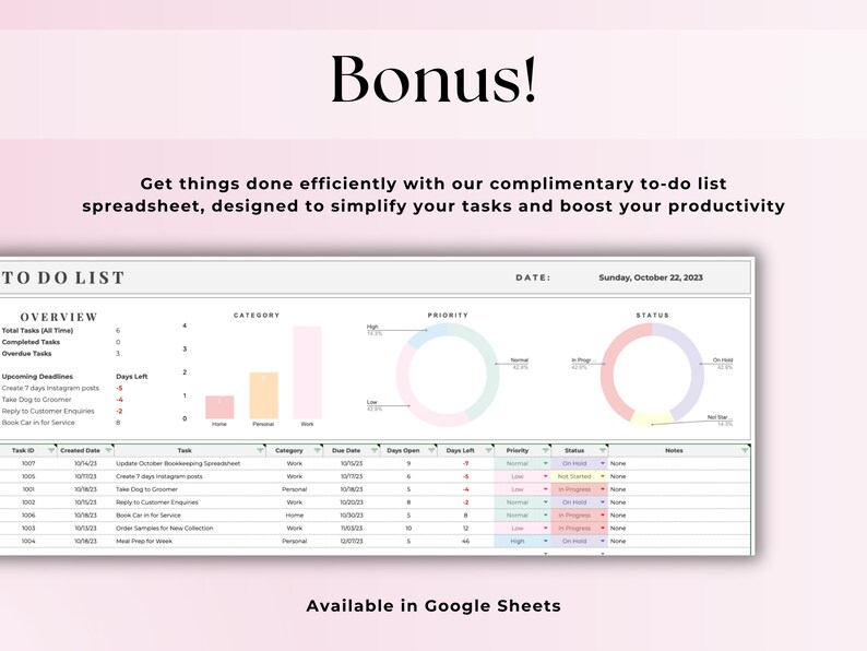 Easy Bookkeeping Spreadsheet Template for Beauty Business, Google Sheets Expense Tracker