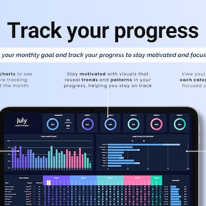 Habit Tracker Spreadsheet Daily Weekly Monthly Habit Tracking Template Goal Tracker Google Sheets ADHD Printable Habit Planner Excel image 5