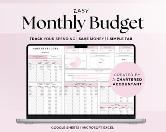 Easy 2024 Monthly Budget Planner Spreadsheet Template, Digital Financial Planner Google Sheets Excel, Annual Money Paycheck Tracker, Salary