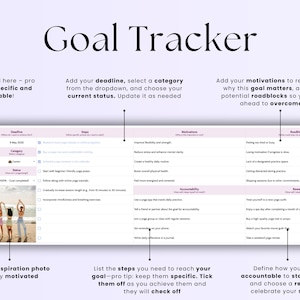 Goal Planner Spreadsheet Google Sheets Goal Tracker Template 2026 New ...