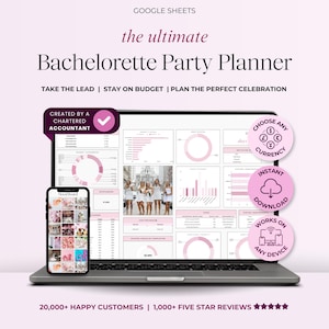 Bachelorette Party Planning Spreadsheet Maid of Honor Planner Google Sheets Bridal Shower Planner Template Hens Party Budget Tracker