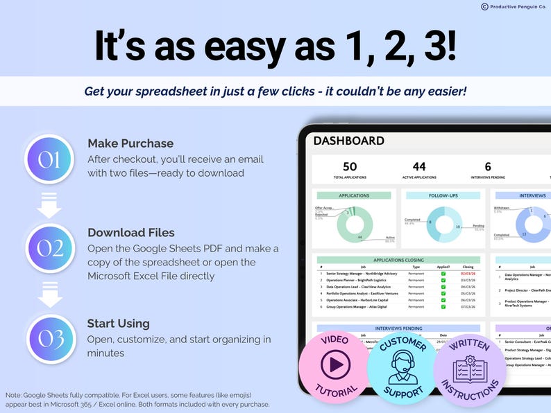 Job Application Tracker Spreadsheet Job Search Tracker Interview Tracker Job Offer Tracker Career Planner Template Google Sheets Excel image 12