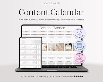 Google Sheets Content Calendar for Social Media, Yearly Content Planning Spreadsheet, Post Scheduler Template, Monthly Post Batch Content