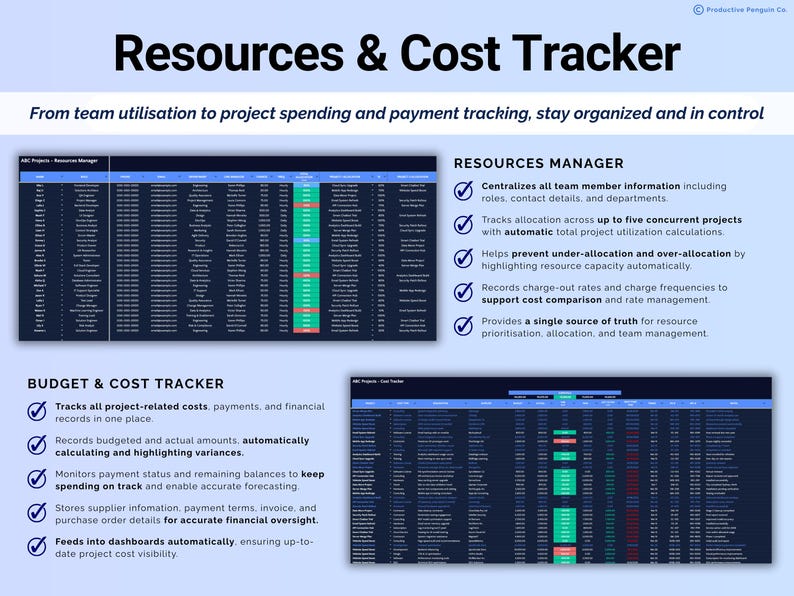 Project Tracker Spreadsheet Excel Multi Project Management Task Tracker ...