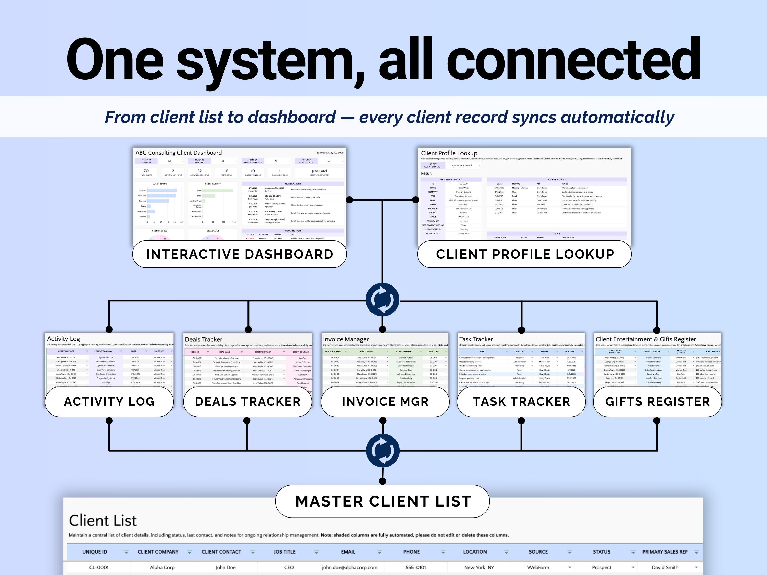 Client Tracker Excel CRM Tracker Spreadsheet Google Sheets Client ...