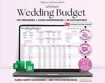 Hochzeitsbudget Tracker Google Sheets Hochzeitsausgabenplaner Excel Digitale Hochzeitsvorlage Tabelle Hochzeitskosten Checkliste Einfaches Budget