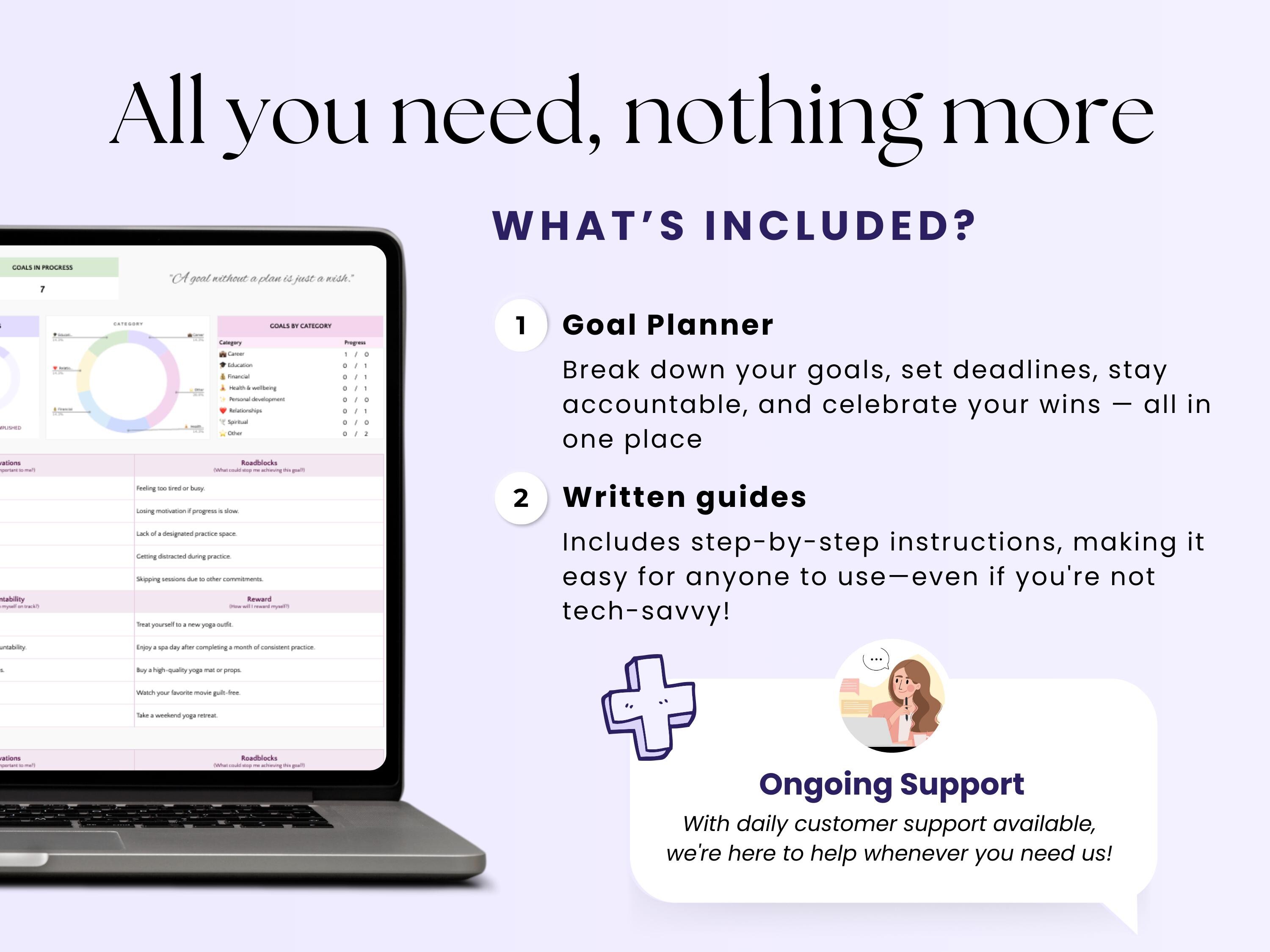 Goal Planner Spreadsheet Google Sheets Goal Tracker Template 2026 New ...