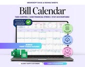 Bill Tracker Spreadsheet Google Sheets Bill Calendar Excel Editable Monthly Debt Planner Budget Expense Payment Template Personal Finance
